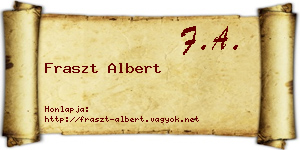 Fraszt Albert névjegykártya