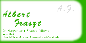 albert fraszt business card